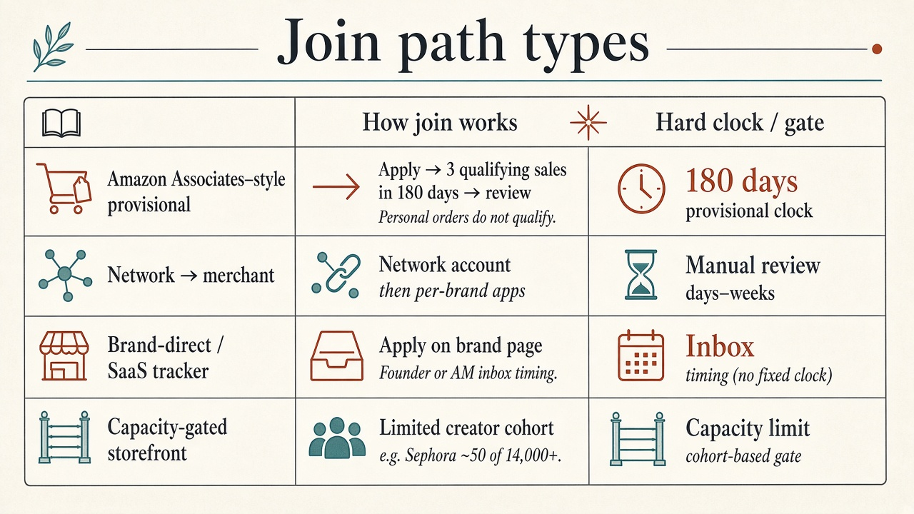 Comparison of four join path types with clocks and gates