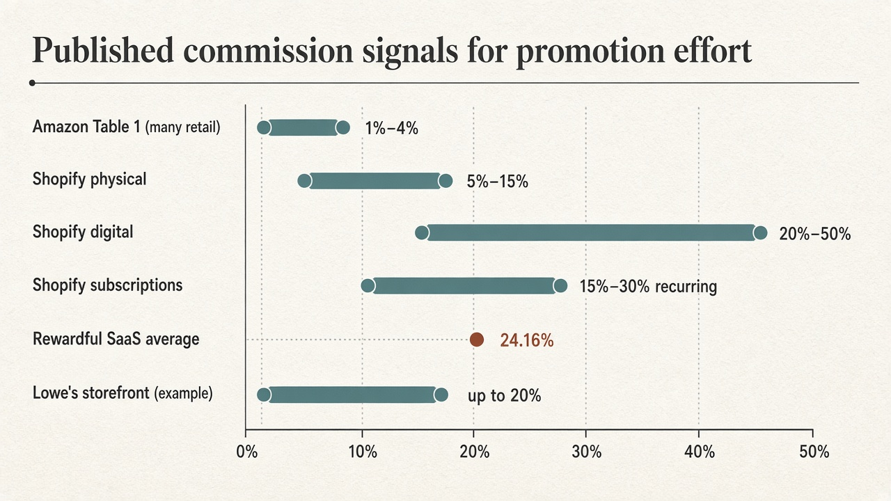 Bar comparison of published commission signals used when planning promotion effort
